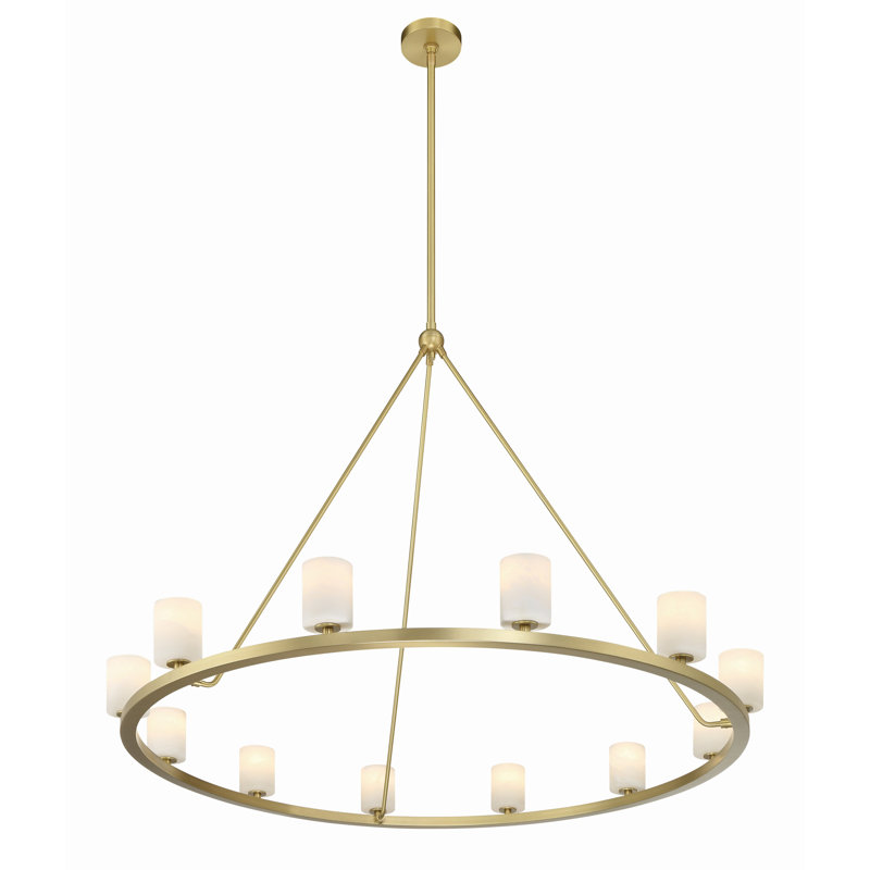 Rashana 12 - Light Dimmable Wagon Wheel Chandelier