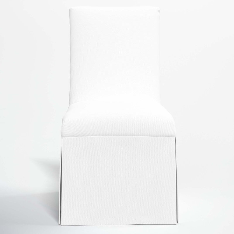 Ivanka 20'' H Upholstered Parsons Chair, White Performance Twill
