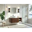 Ensemble de meuble-lavabo mural, lavabo de salle de bain flottant avec lavabo rond en céramique et armoire latérale, ensemble de meuble-lavabo texturé à ondulation d'eau pour les petits espaces, peu encombrant-129741587-129741588-129741589