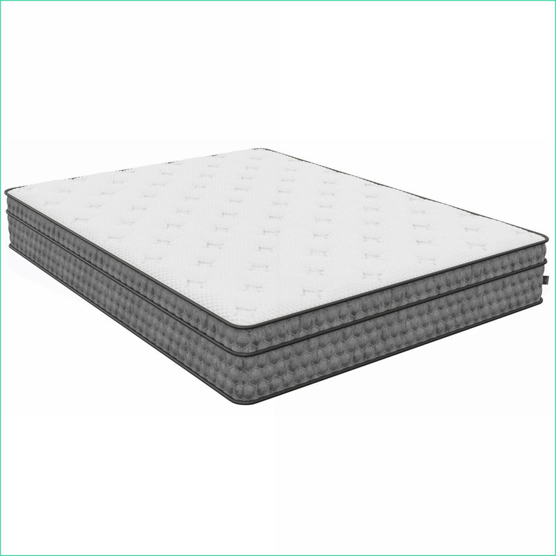 Mattresses Queen 11” Medium Gel Memory Foam Hybrid Euro-Top Mattress, Greenguard Gold, Made in USA | White | Foam+Spring