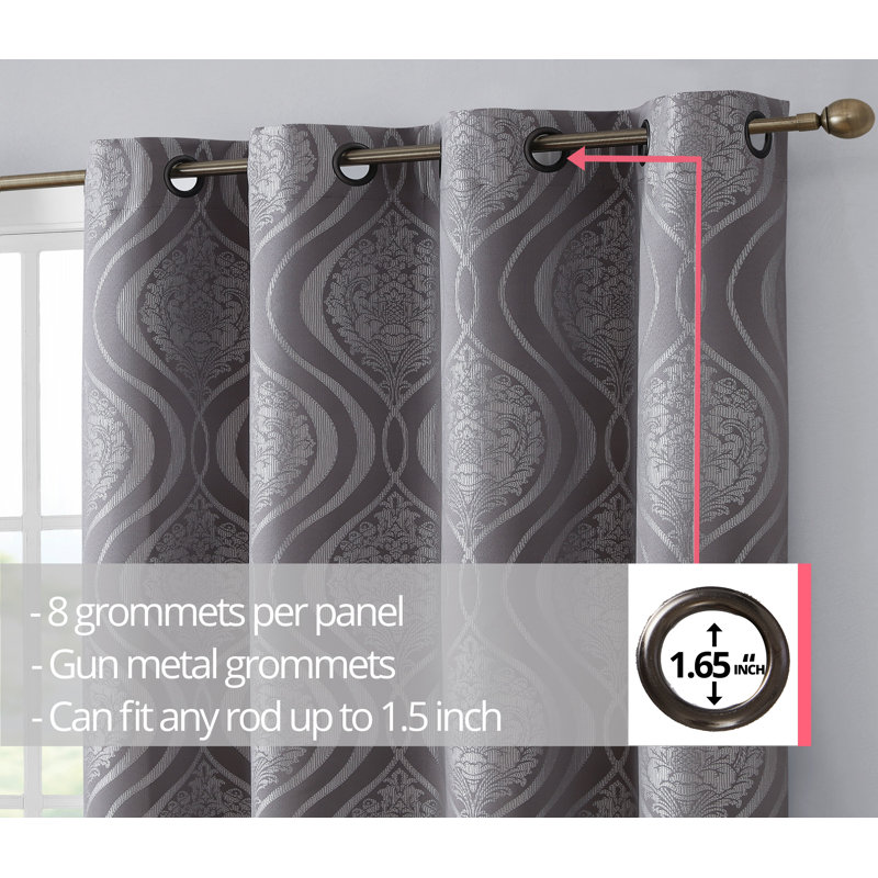 Guildford Curtain Pair, 52" W x 84" L, Gray