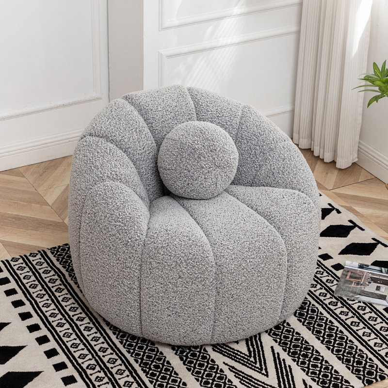 Fauteuil demi-tonneau pivotant 37 po, Mélange de polyester noir / blanc