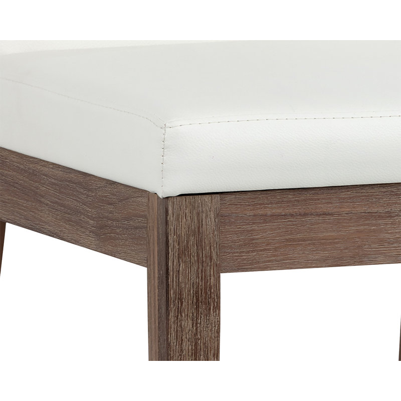 Branson Upholstered Dining Chair, White Faux Leather