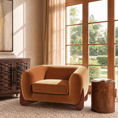 Fauteuil tonneau rembourré Amala
