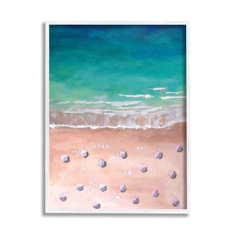 White Framed Coastal Landscape Canvas Print, 24 x 30