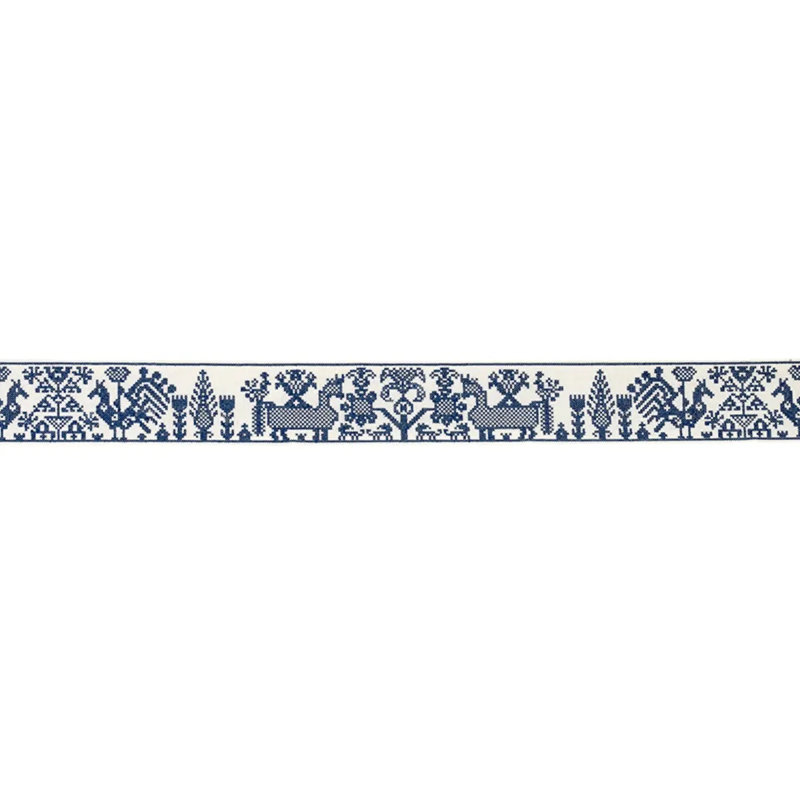 Ruban Tarpan brodé, Bleu marine