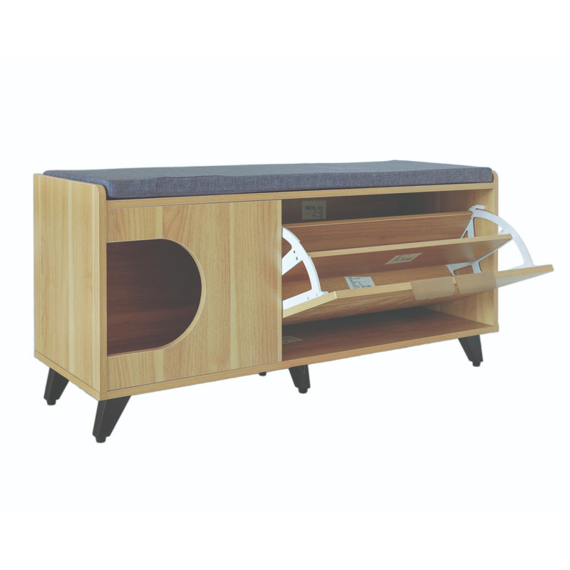 Tucker Shoe Cabinet, Oak, Tan