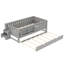 Lit mezzanine simple avec bibliothèque intégrée, escalier, rails de sécurité et lit gigogne, gris, base de lit avec rangement peu encombrant-130552061-130552062