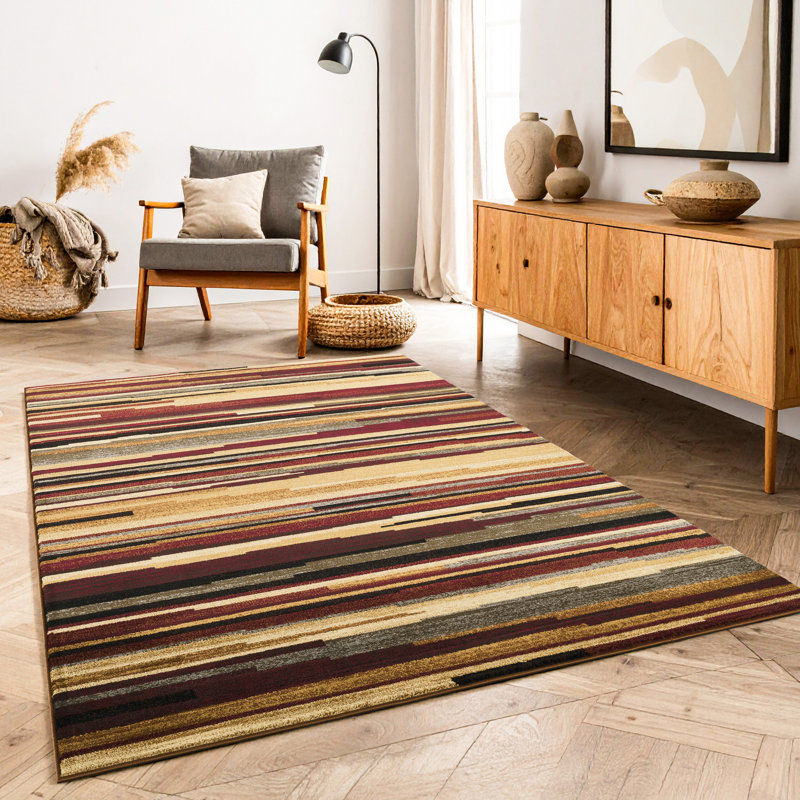 Tapis contemporain d'intérieur, Rectangle 5 pi 3 po x 7 pi 3 po
