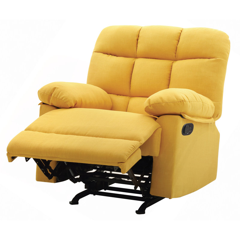 Fauteuil inclinable doux, fauteuil inclinable rembourré élégant, Jaune