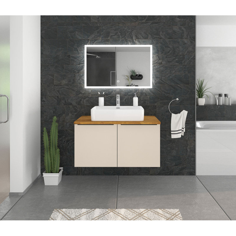 Bathroom Vanity with Basin, Alpine white/cream/oak
