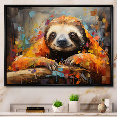 Collage paresseux endormi sur toile