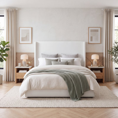 Carmen Upholstered Wingback Bed