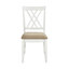 Ensemble de salle à manger de style moderne avec finition blanche et chêne, ensemble de salle à manger 6 pièces, banc à rallonge, 4 chaises d'appoint, dossier en X, charmant mobilier de salle à manger traditionnel