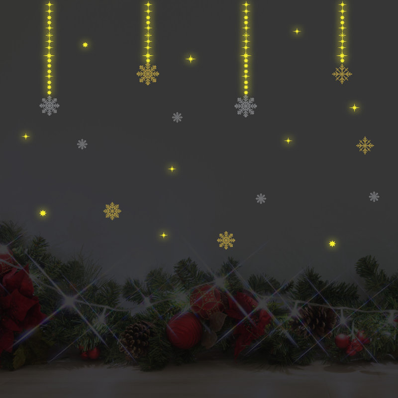Décalcomanie murale lune et étoiles père noël