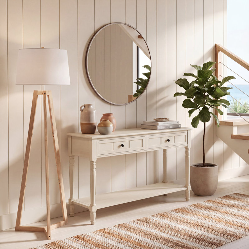 Console en bois massif 35,8 po Malmesbury, Gris rétro