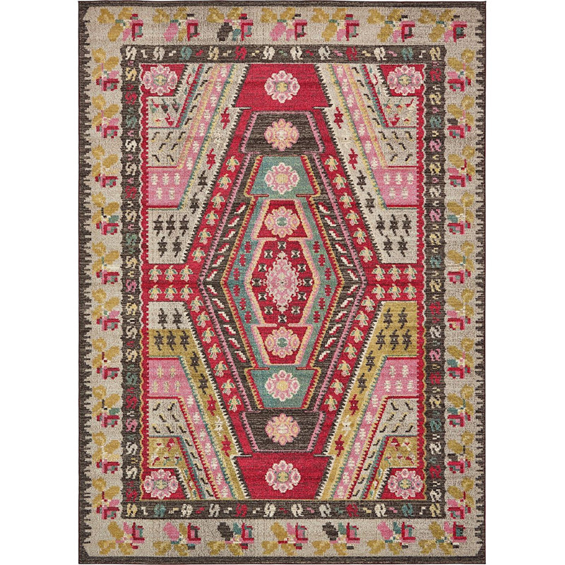 Tapis oriental beige / rouge Beverley, Rectangle 8 pi x 11 pi