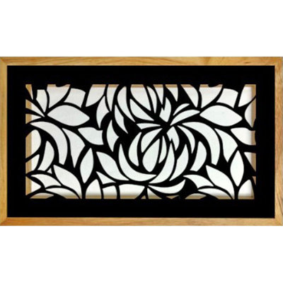 Magnetic Metal Flush Register. Duct Opening 6x12 (overall 9x15) - Leaves Design