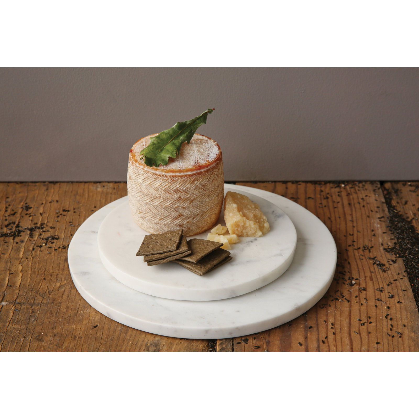 Keane Round Marble Cheese Board, 0.5" H x 11" W x 11" D, White