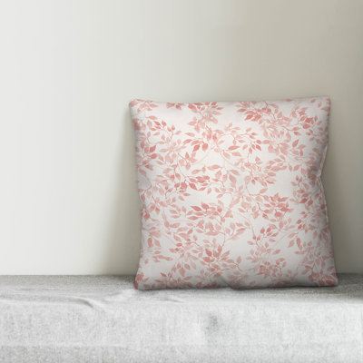  Blush Leaves Throw Pillow
