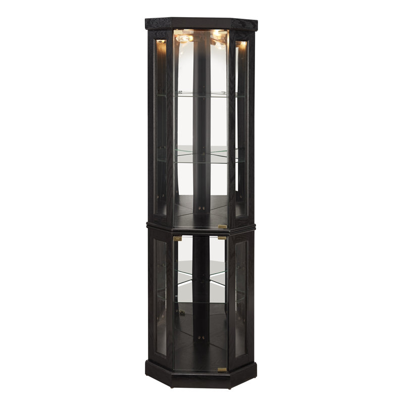 Vitrine de coin lumineuse pour vitrine de salon