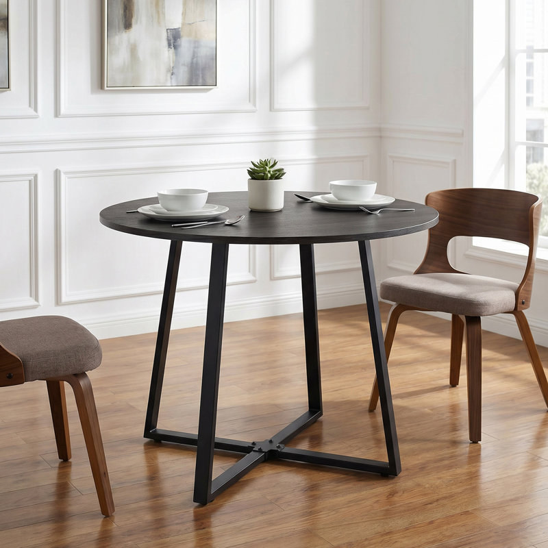 Otrange Round 35.4'' Dining Table, Espresso Wood