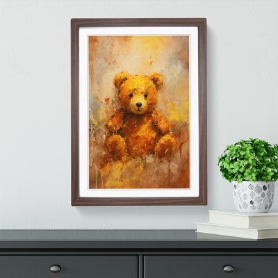 Teddy Bear Gestural - Framed Print
