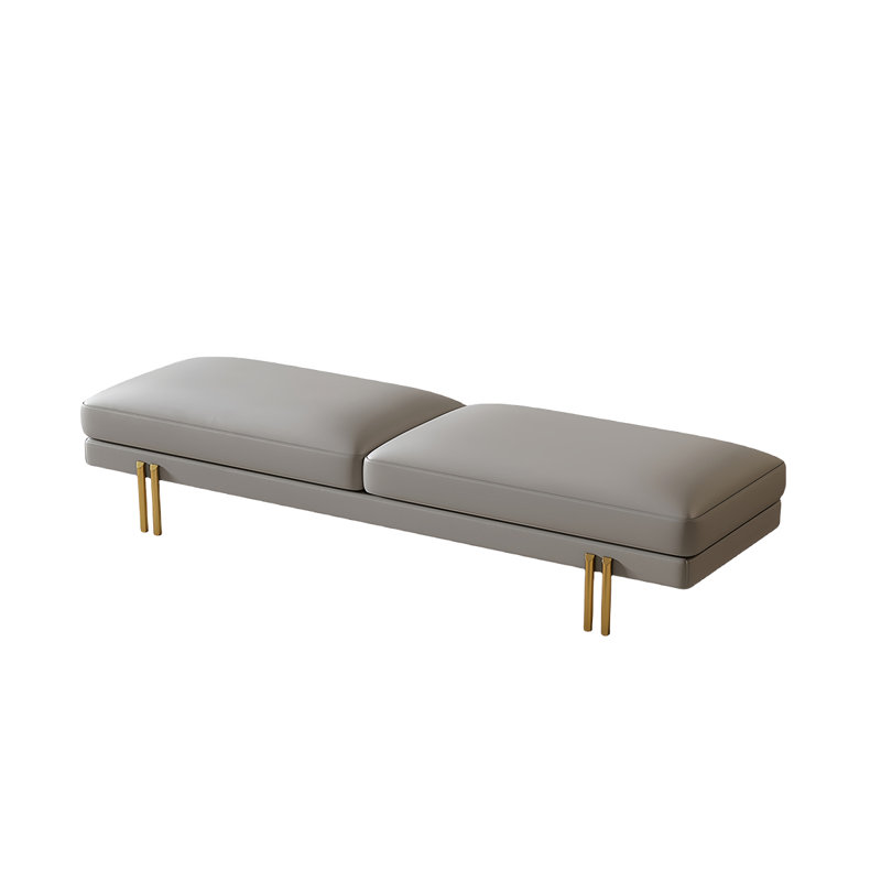 Banc rembourré Latanya, Gris, H 17,71 po x l 70,86 po x P 17,71 po