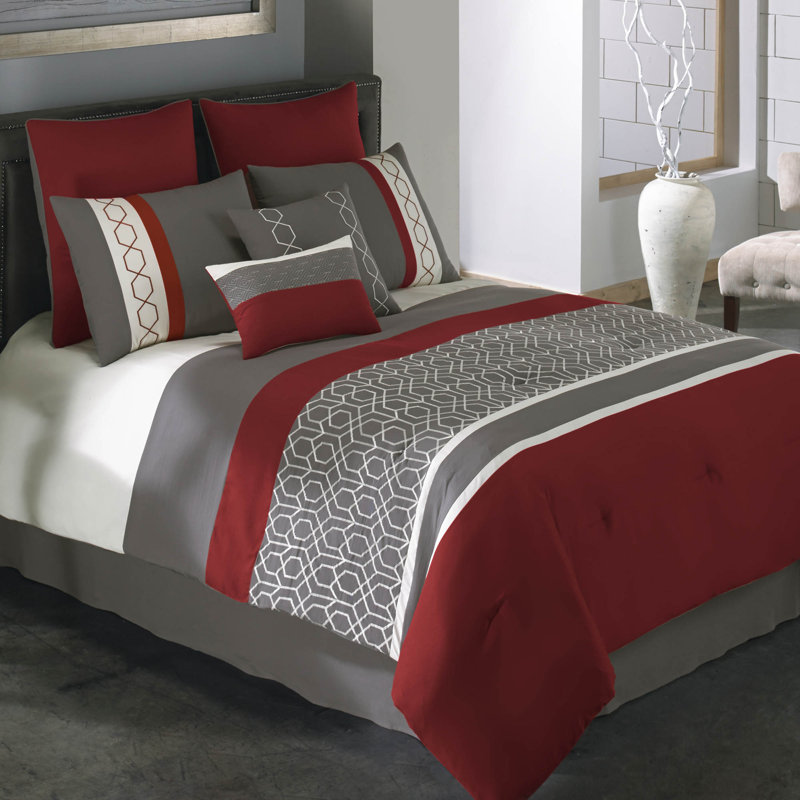 Reversible Comforter Set, King Comforter + 7 Additional Pieces