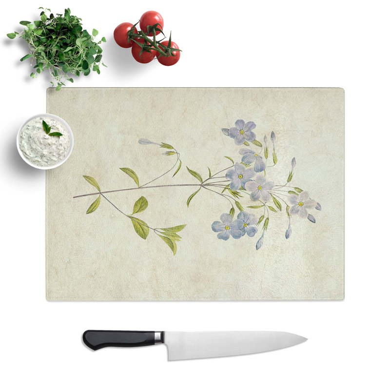 Glass Lilac Phlox Flowers by Pierre-Joseph Redoute Chopping Board, 39 cm W x 28.5 cm L