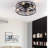18" Vintage Caged Ceiling Fan With Integrated LED Lighting - Ultra-Quiet Operation & Remote Control - Industrial Style For Small Spaces (Bulb Not Included)-1298318084