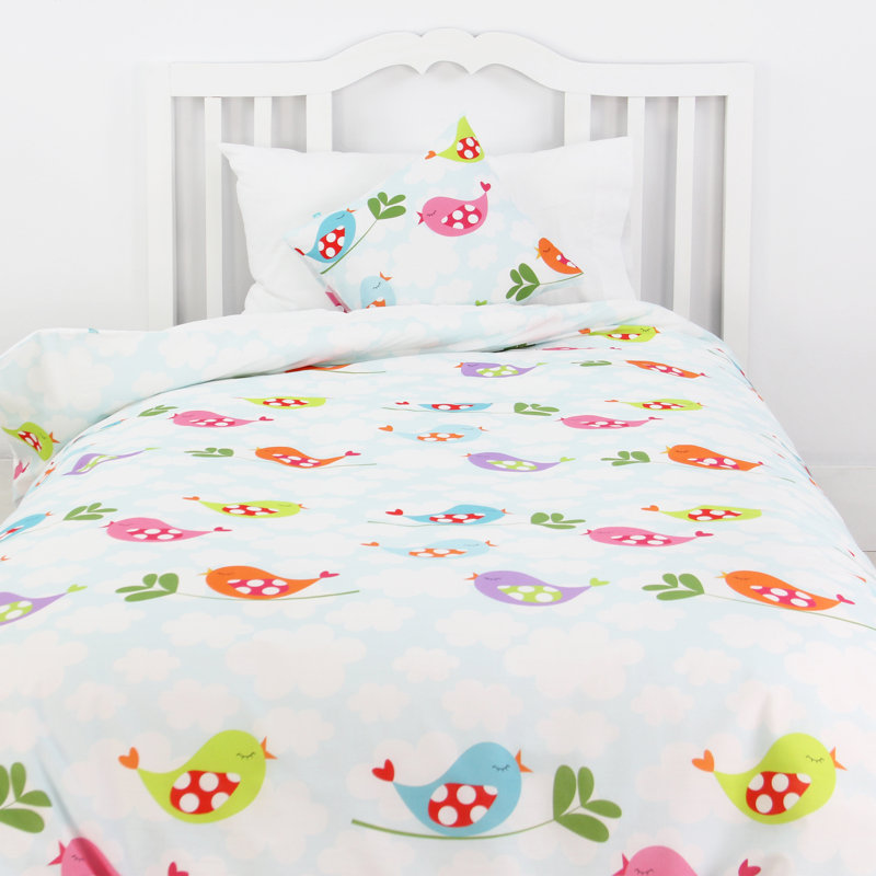 Greenacres Cotton No Pattern Duvet Cover with Pillowcases, 115 x 145cm Duvet Cover + 1 Pillowcase (40 x 60)