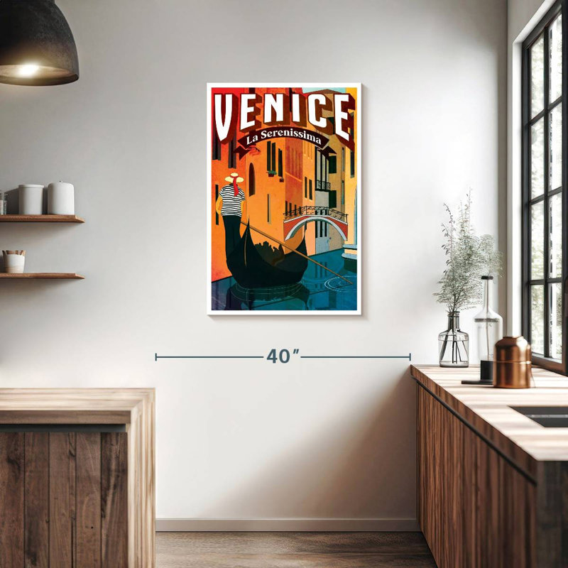 «Venice Le Serenissima», affiche rétro sur toile, H 36 po x l 24 po x P 1,25 po