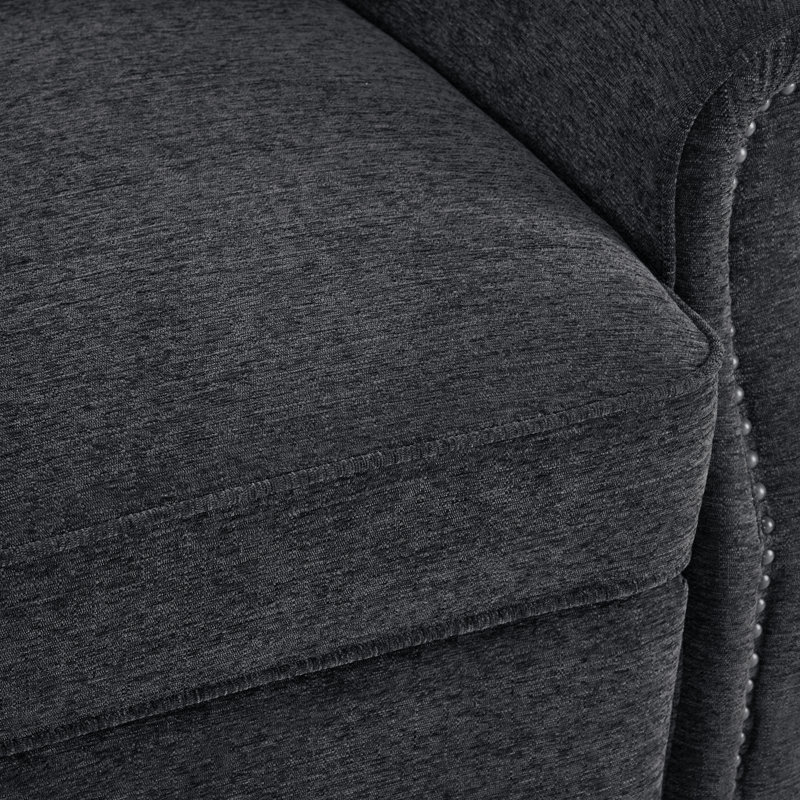 Pushback Recliner Chair, Chenille Upholstered Accent Chairs, Adjustable Reclining Sofa, Gray Chenille