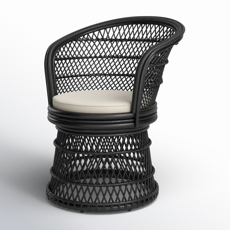 Fauteuil d'appoint pivotant avec coussin Rochellt, Noir