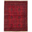 Tapis de la surface en laine rouge/noir 5 pi x 6 pi 5 po main-of-kind-noué la 2010s esari turque Allaina
