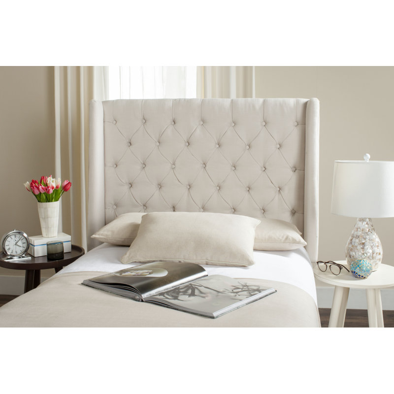 Bertlinde Upholstered Headboard, Twin, Velvet Buckwheat