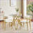 Dining Tables | Mesa de Comedor, Modern 35.4" Round Seats 1-4, For Dining Room Living Room Small Spaces | Gold