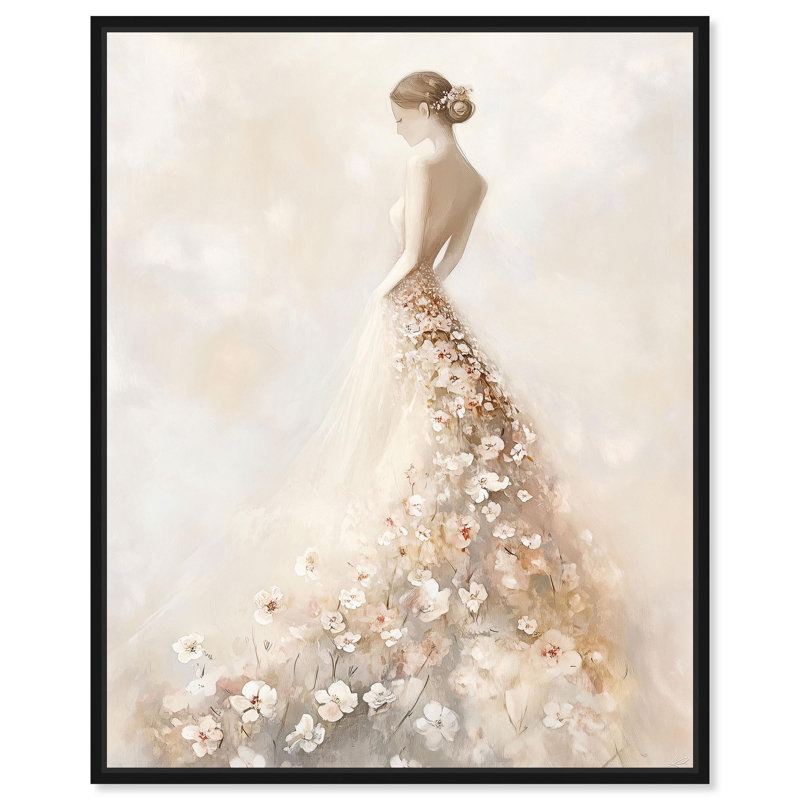 Impression sur toile Dreamscape of Ivory II par Art Remedy, H 31 po x l 25 po, Structure noire