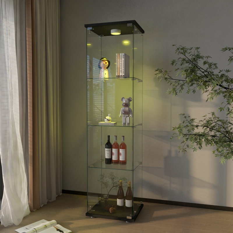 Vitrine moderne en verre avec lumières DEL