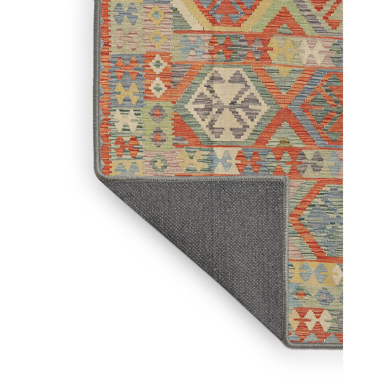 Tapis orange/vert mer contemporaine Elinna, Rectangle 5 pi x 7 pi
