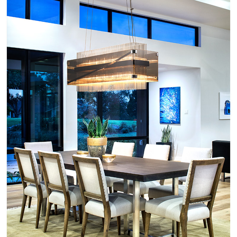 Luminaire suspendu linéaire à 12 lumières pour îlot de cuisine Apollo