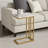 Carbone Modern C-Shape Side Accent Side Table for  with Marble Efect Top - Sofa or Bedside