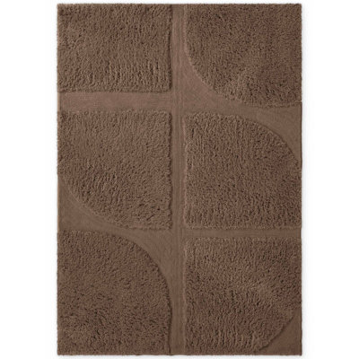 Denten Geometric Hand Tufted Shag Area Rug