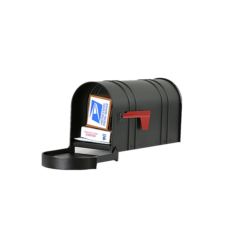 Manchester Metal Post Mounted Mailbox, Black