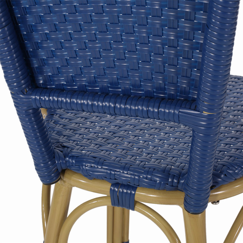 Ensemble de charmants tabourets de bar d'extérieur français, Bleu