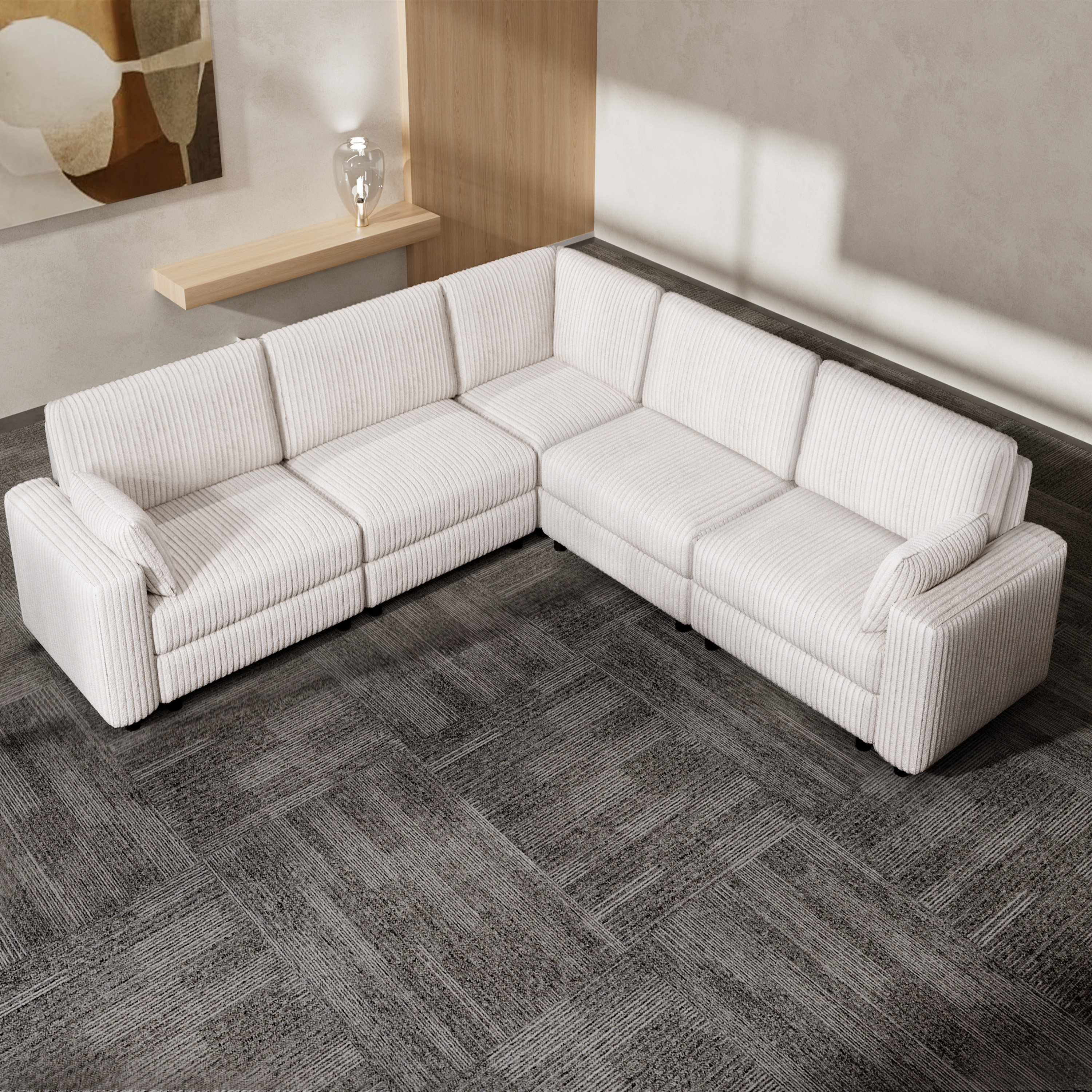 Latitude Run® 5 Seat Extra Large Modular Sectional Sofa With Luxurious ...