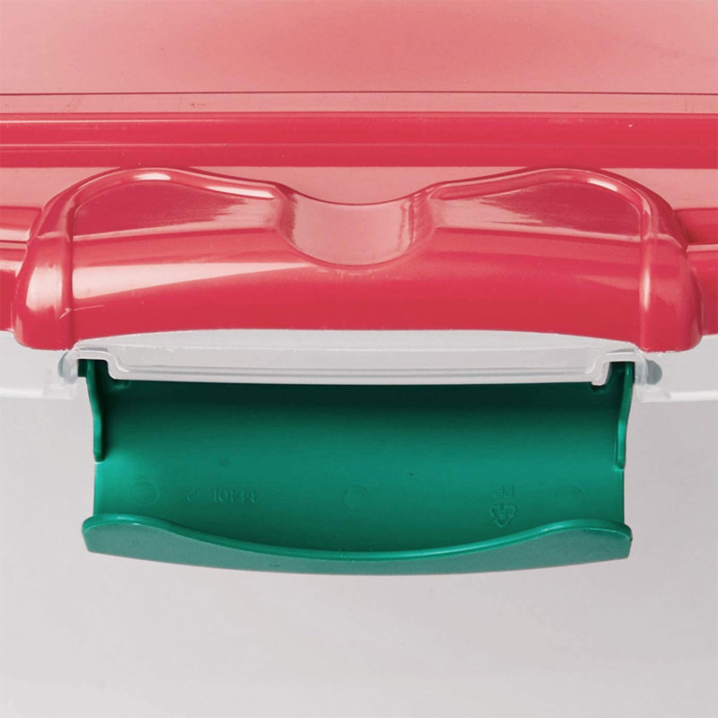 Homz Holiday Seasonal Decor Plastic Storage Bin with Latching Lid, 6