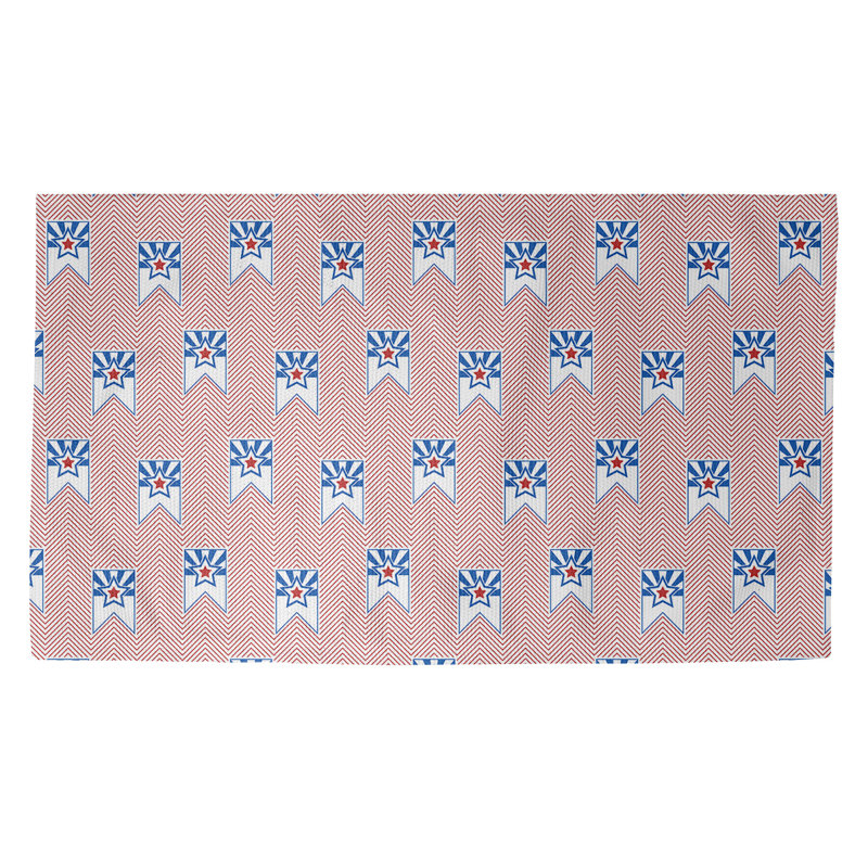 Tapis de zone rouge/bleu fait main, Rectangle 2 pi x 3 pi