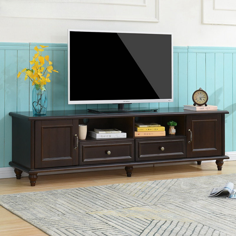 Crédence de rangement moderne simple 78,7 po, Noyer noir